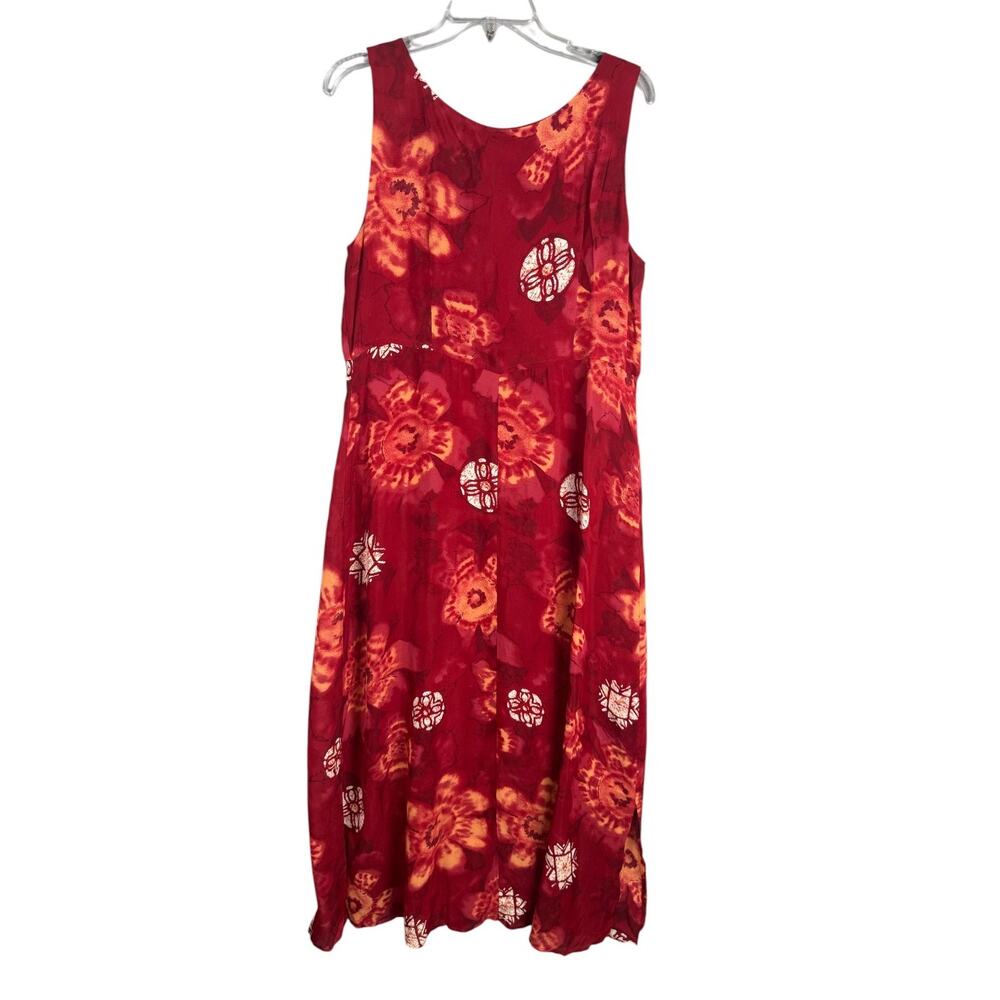 Rabbit Rabbit Rabbit Designs 12 Maxi Dress Matching Cardigan Red Floral Batik - Picture 6 of 15